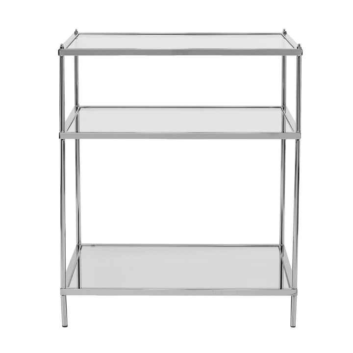 SwayLiving Knox Glam Mirrored Side Table - Chrome ACCENT TABLES