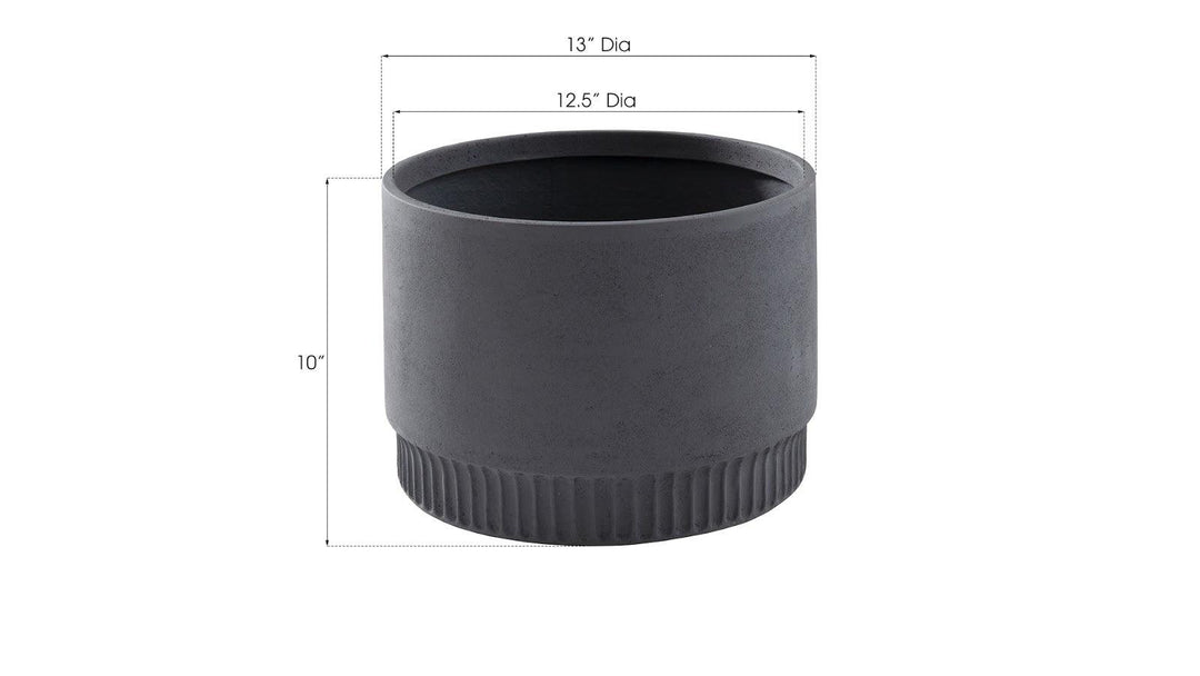 SwayLiving Harvest Planter, Large, Dark Gray PLANTERS
