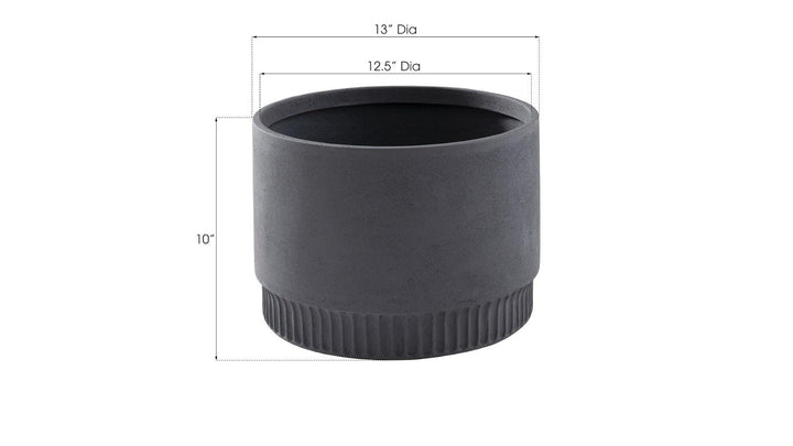 SwayLiving Harvest Planter, Large, Dark Gray PLANTERS