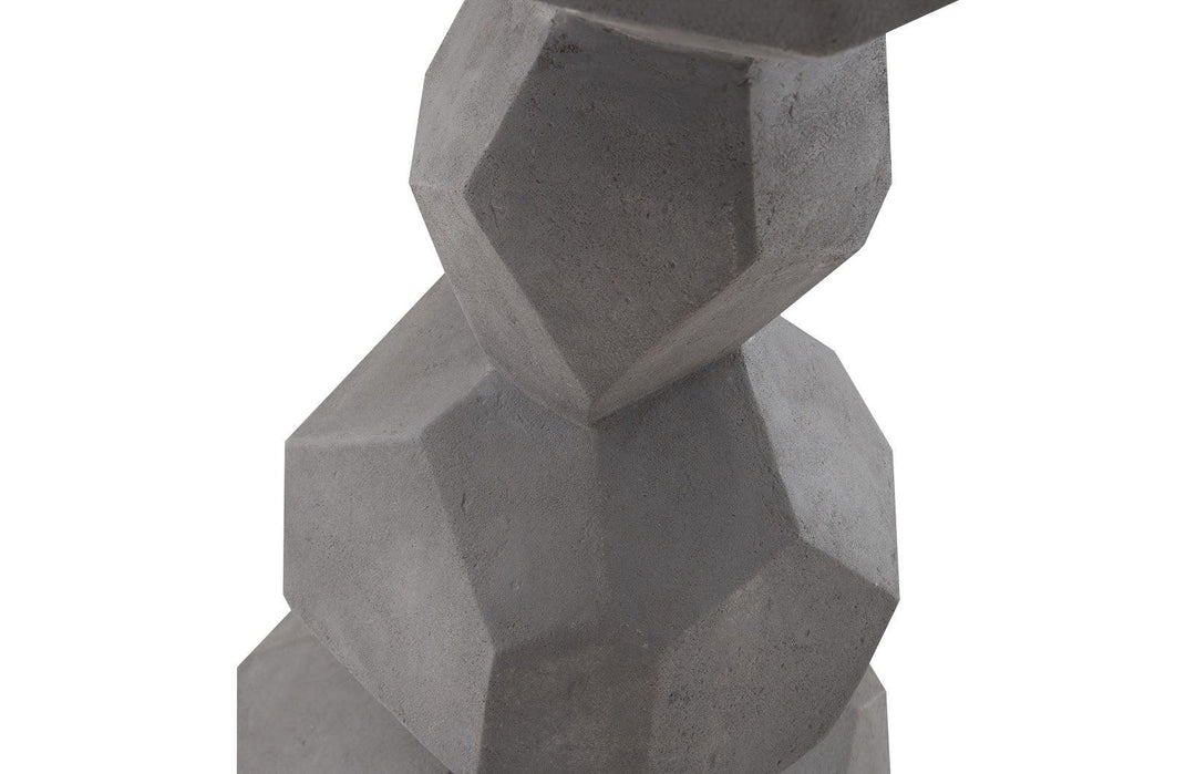 SwayLiving Faceted Rock Column Sculpture, Gray DECORATIVE OBJECTS