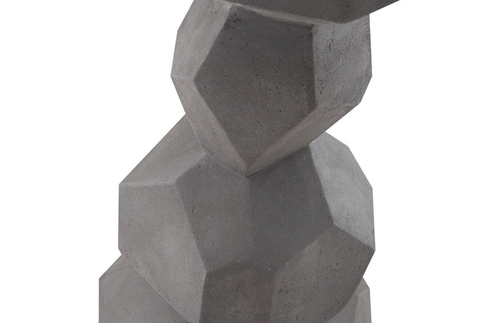 SwayLiving Faceted Rock Column Sculpture, Gray DECORATIVE OBJECTS
