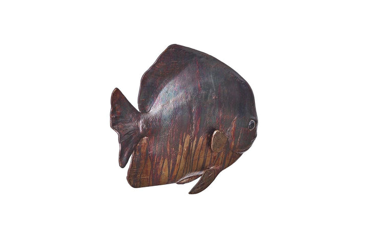 SwayLiving Australian Bat Fish Wall Sculpture, Resin, Copper Patina Finish WALL ACCENTS