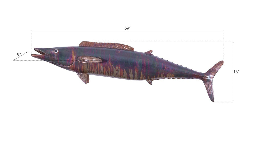 SwayLiving Wahoo Fish Wall Sculpture, Resin, Copper Patina Finish WALL ACCENTS