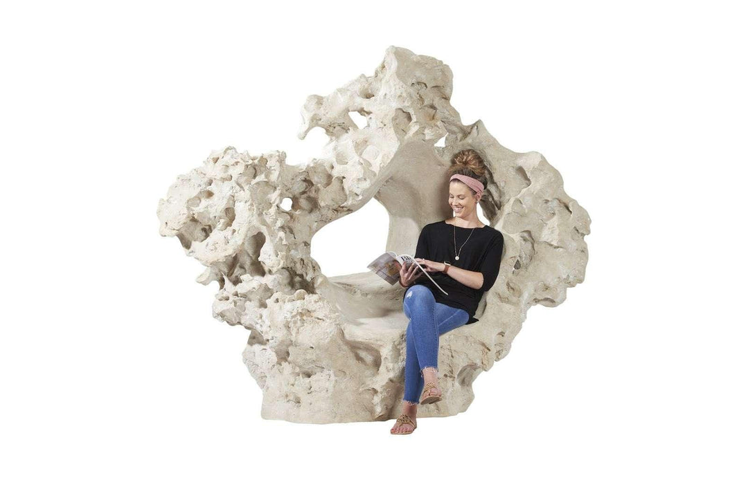SwayLiving Colossal Cast Stone Sculpture with Seat, Roman Stone DECORATIVE OBJECTS
