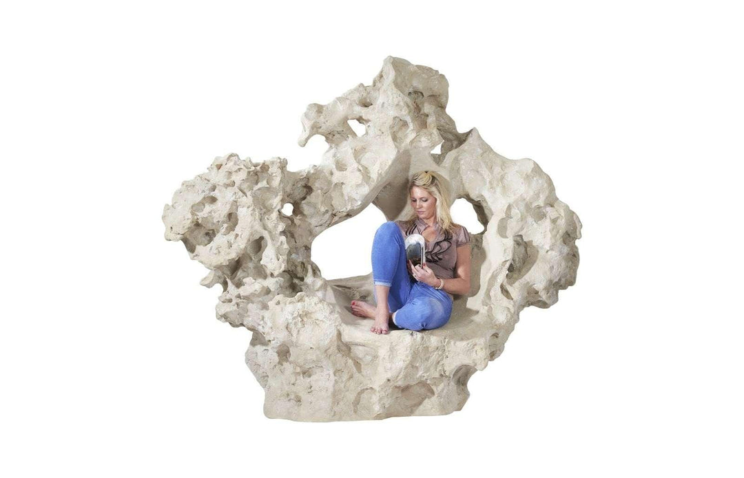 SwayLiving Colossal Cast Stone Sculpture with Seat, Roman Stone DECORATIVE OBJECTS