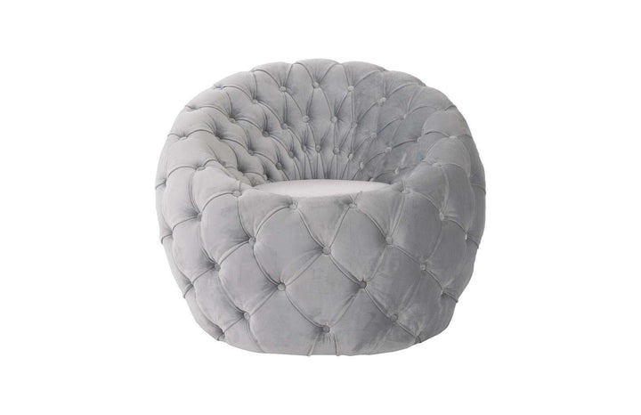 SwayLiving Egg Chair, Cool Gray Velvet Fabric ACCENT + LOUNGE CHAIRS