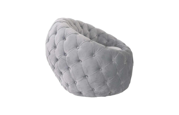 SwayLiving Egg Chair, Cool Gray Velvet Fabric ACCENT + LOUNGE CHAIRS