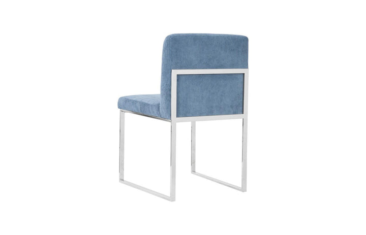 SwayLiving Frozen Dining Chair, Corduroy Blue - Set of 2 DINING CHAIRS
