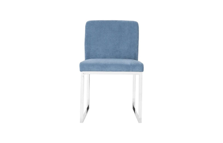 SwayLiving Frozen Dining Chair, Corduroy Blue - Set of 2 DINING CHAIRS