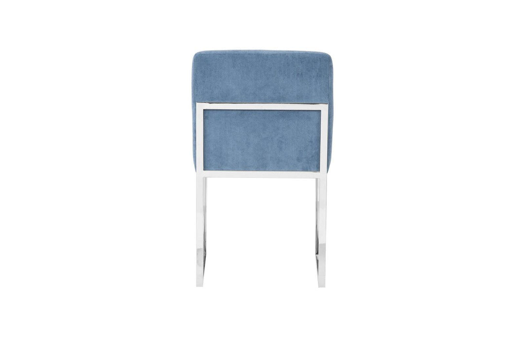 SwayLiving Frozen Dining Chair, Corduroy Blue - Set of 2 DINING CHAIRS