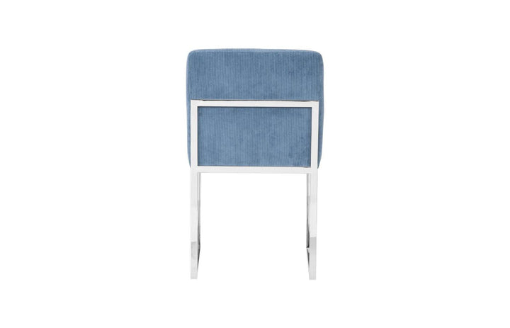 SwayLiving Frozen Dining Chair, Corduroy Blue - Set of 2 DINING CHAIRS