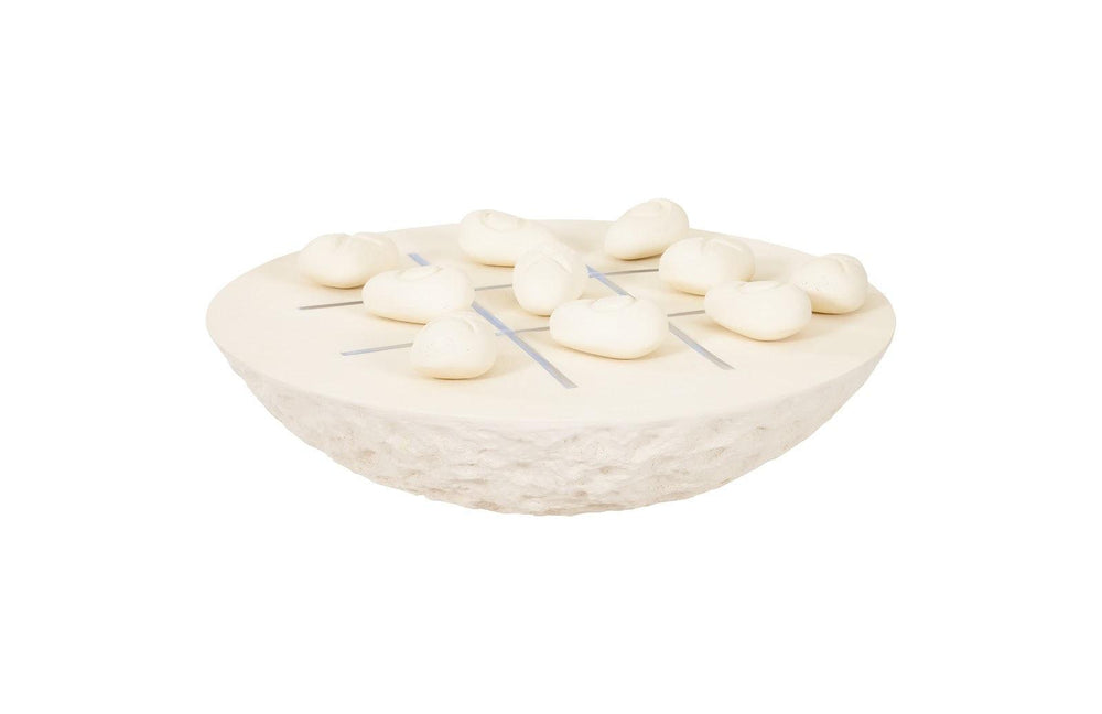 SwayLiving Tic-Tac-Toe Stone, Large, Off-White BOARD GAMES