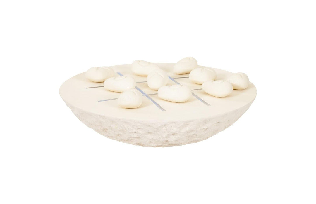 SwayLiving Tic-Tac-Toe Stone, Large, Off-White BOARD GAMES