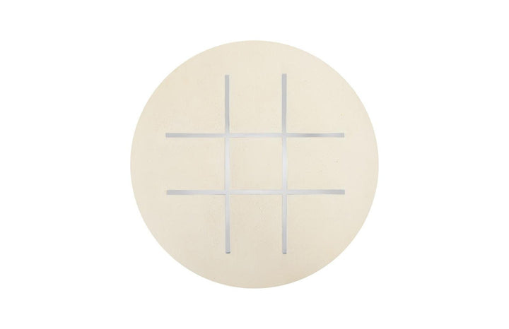 SwayLiving Tic-Tac-Toe Stone, Large, Off-White BOARD GAMES