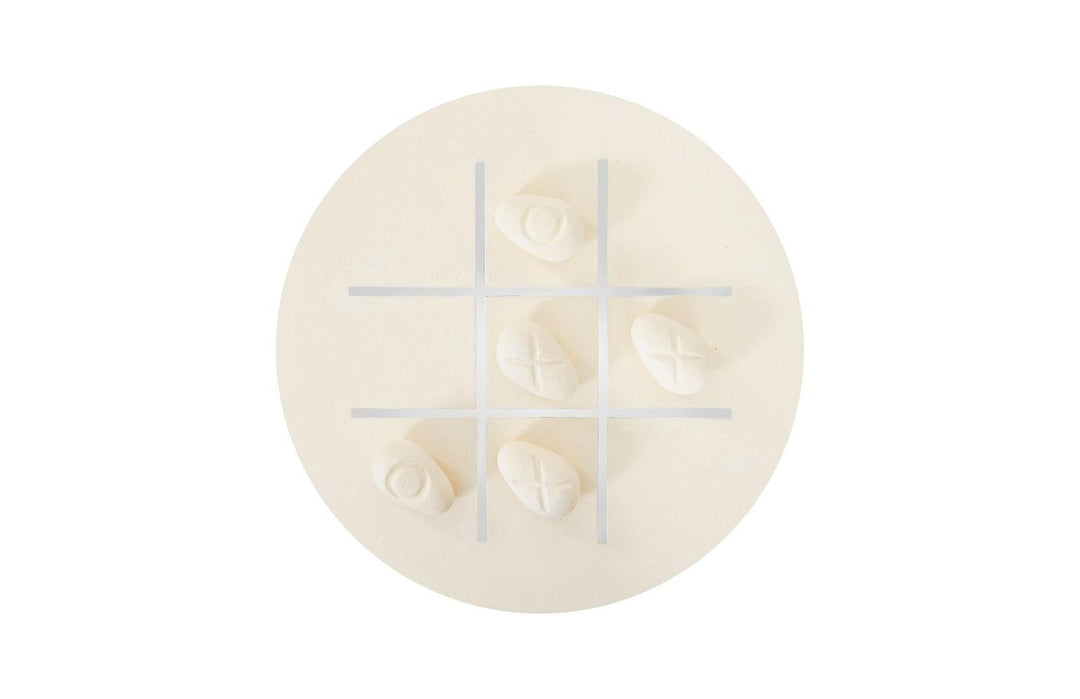 SwayLiving Tic-Tac-Toe Stone, Large, Off-White BOARD GAMES
