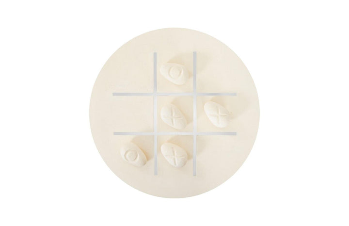 SwayLiving Tic-Tac-Toe Stone, Large, Off-White BOARD GAMES