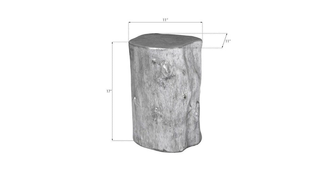 SwayLiving Log Stool, Silver Leaf, SM OTTOMANS, POUFS, + STOOLS