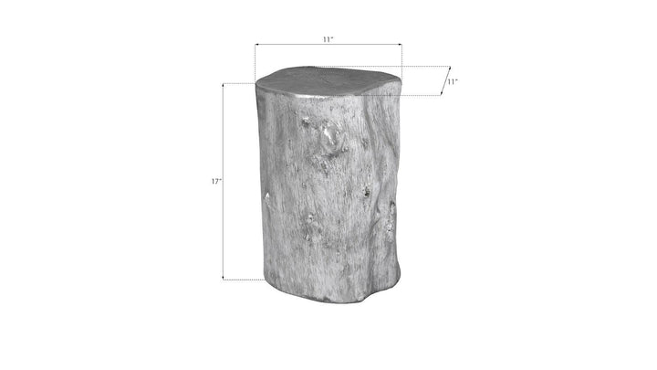 SwayLiving Log Stool, Silver Leaf, SM OTTOMANS, POUFS, + STOOLS