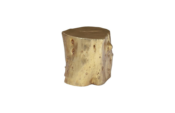 SwayLiving Log Stool, Gold Leaf, LG OTTOMANS, POUFS, + STOOLS