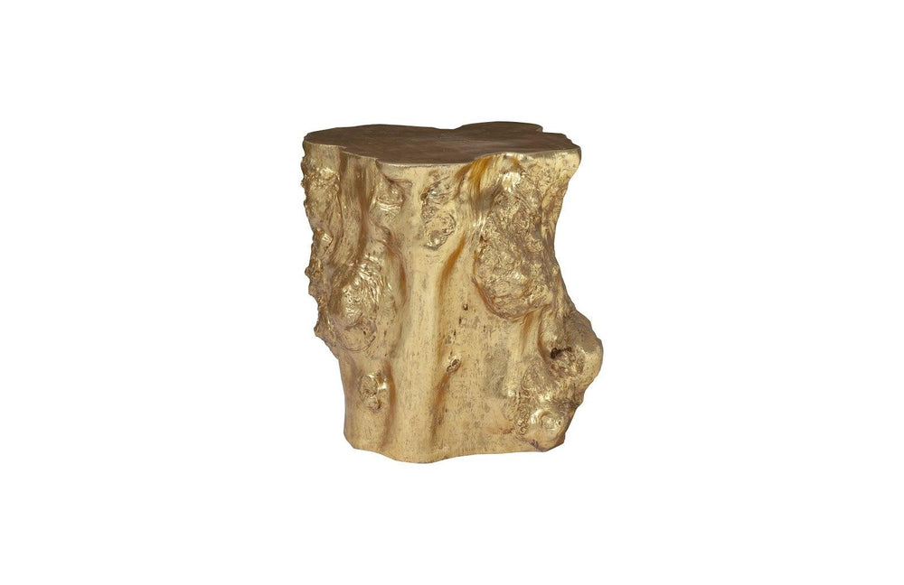 SwayLiving Log Side Table, Gold Leaf ACCENT TABLES