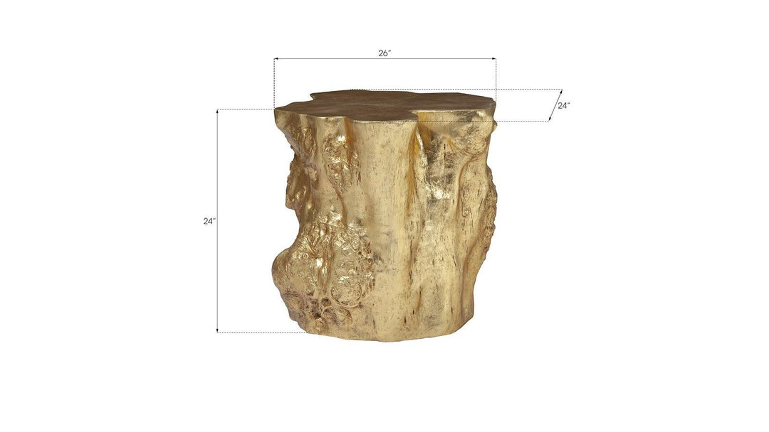 SwayLiving Log Side Table, Gold Leaf ACCENT TABLES