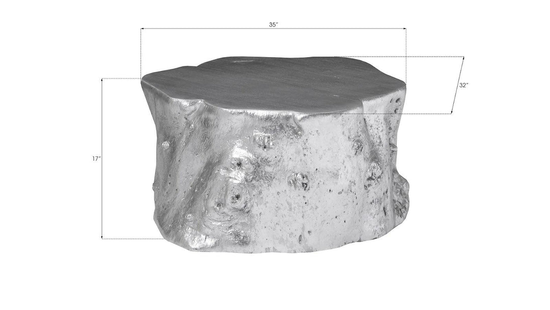 SwayLiving Log Coffee Table, Silver Leaf COFFEE TABLES