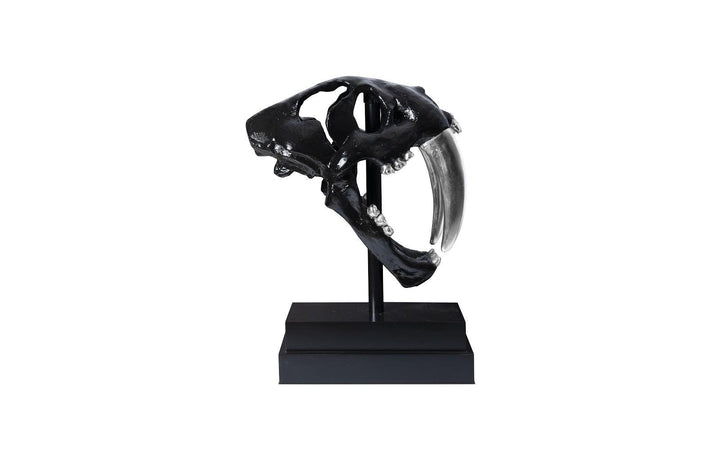 SwayLiving Saber Tooth Tiger Skull, Black DECORATIVE OBJECTS