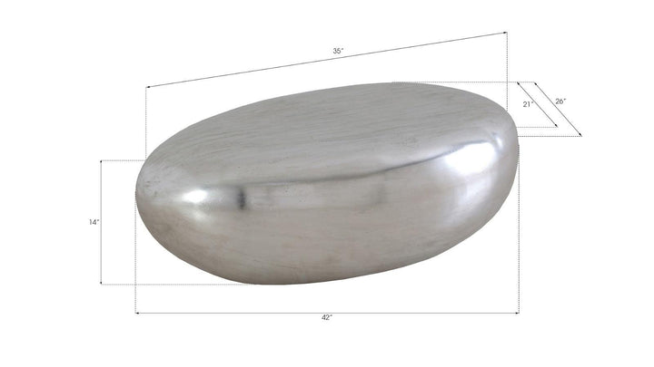 SwayLiving River Stone Coffee Table, Small, Silver Leaf COFFEE TABLES
