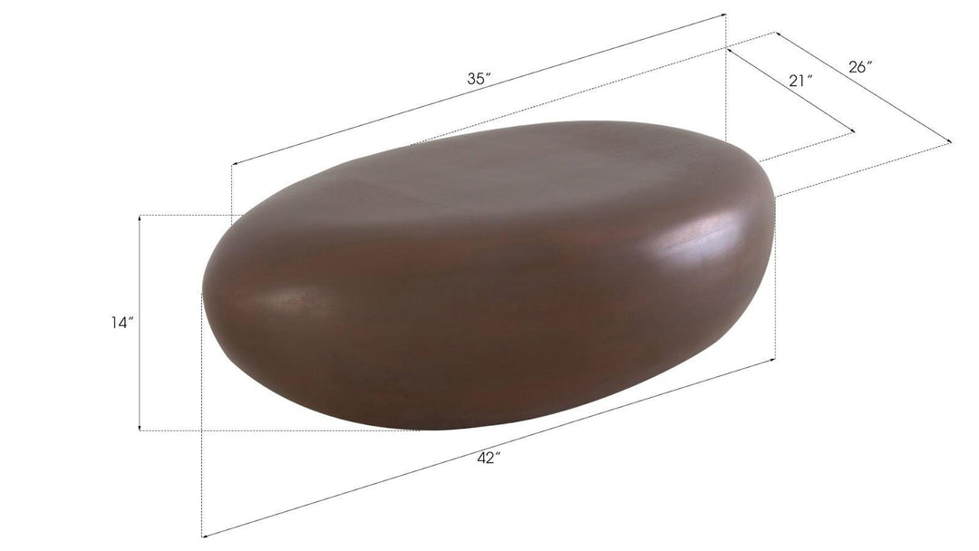 SwayLiving River Stone Coffee Table, Small, Resin, Bronze Finish COFFEE TABLES