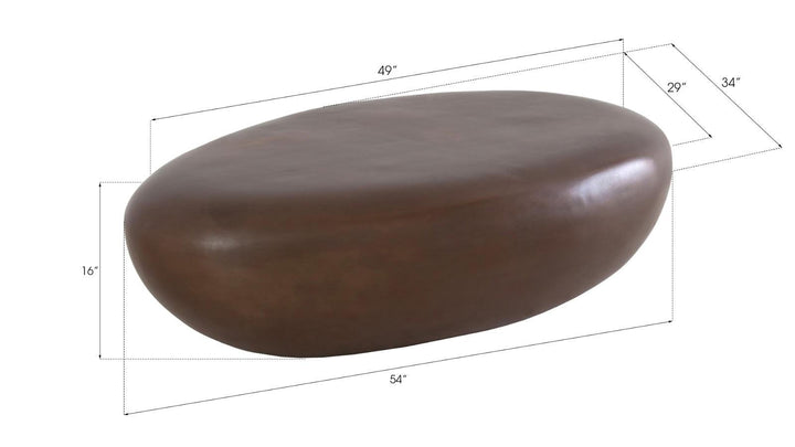 SwayLiving River Stone Coffee Table, Large, Resin, Bronze Finish COFFEE TABLES