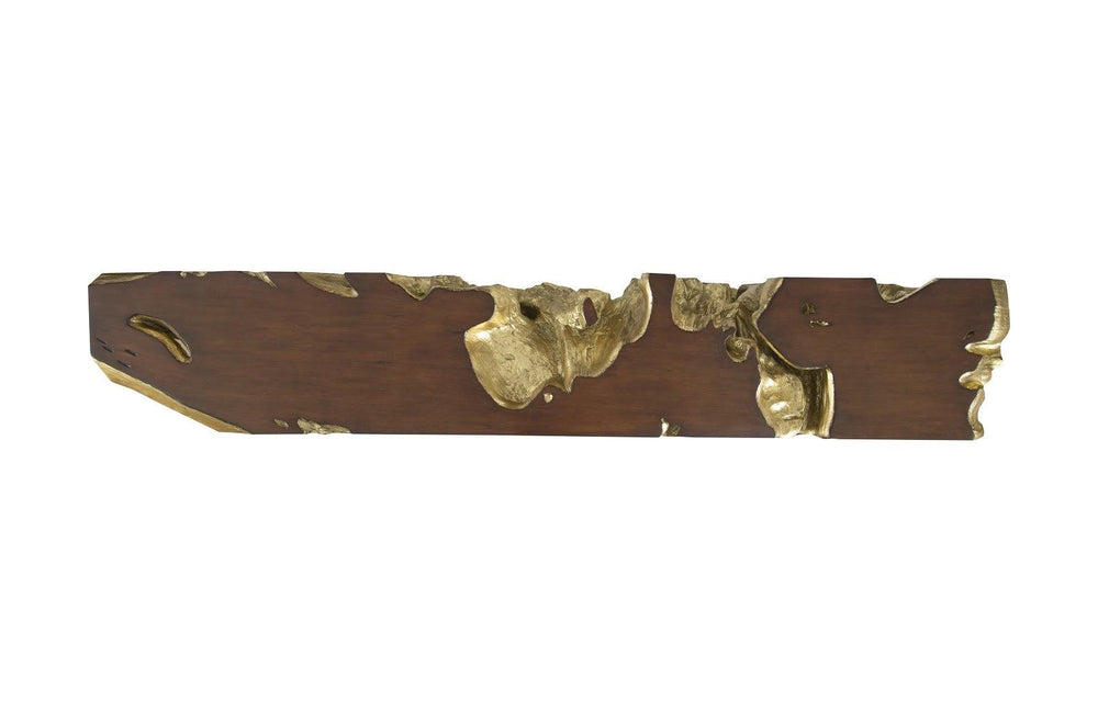 SwayLiving Freeform Console Table, Gold Leaf, Faux Bois, LG CONSOLE TABLES