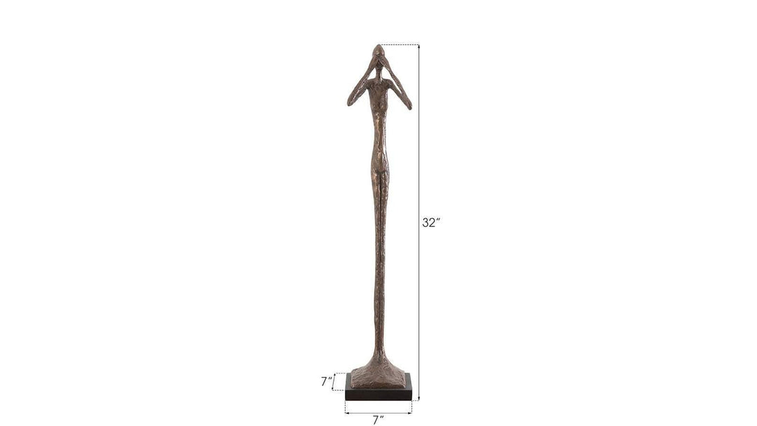 SwayLiving See No Evil Slender Sculpture, Small, Resin, Bronze Finish DECORATIVE OBJECTS
