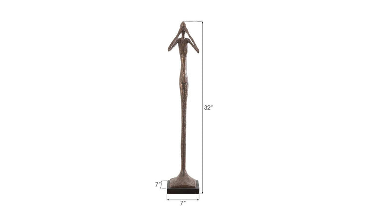 SwayLiving See No Evil Slender Sculpture, Small, Resin, Bronze Finish DECORATIVE OBJECTS