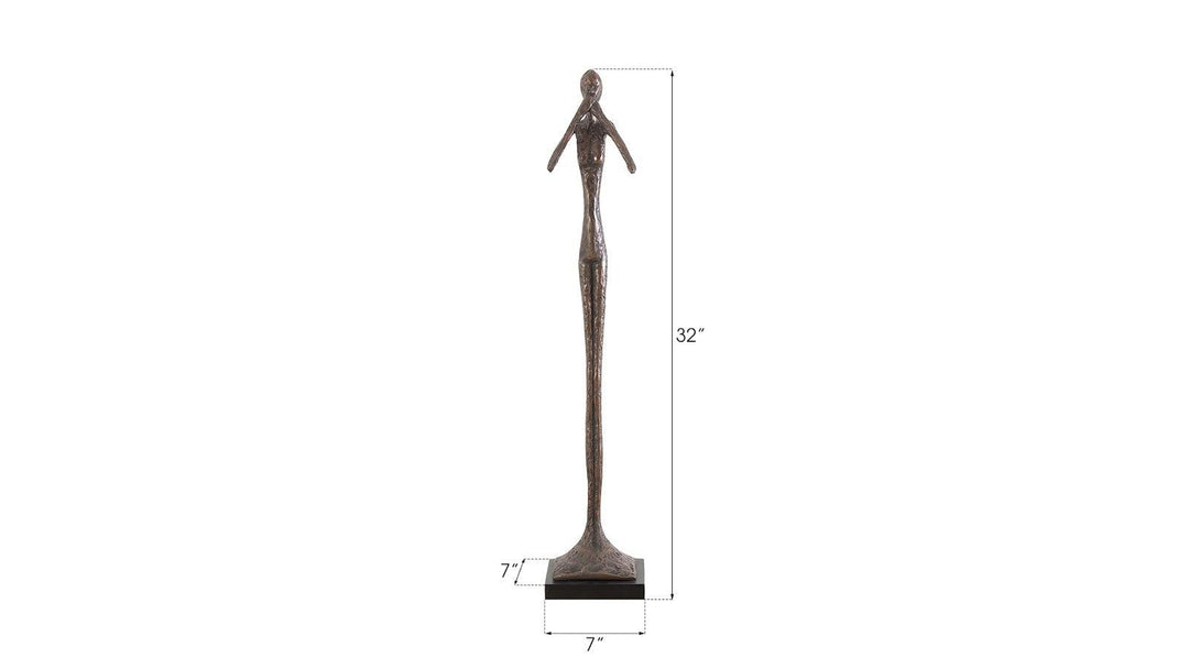 SwayLiving Speak No Evil Slender Sculpture, Small, Resin, Bronze Finish DECORATIVE OBJECTS