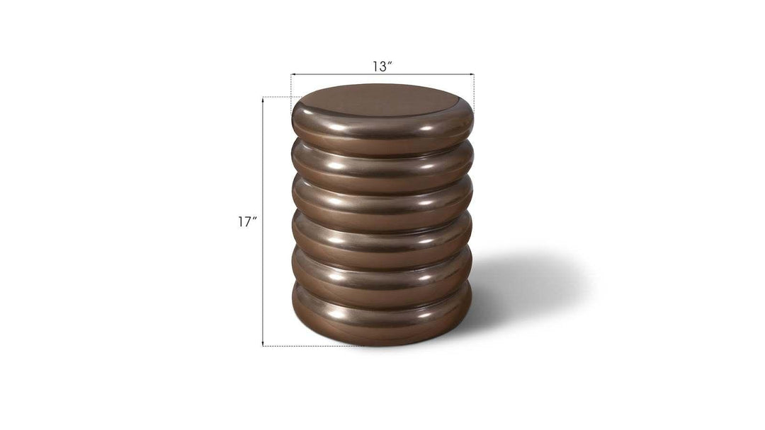 SwayLiving Ribbed Stool, Polished Bronze OTTOMANS, POUFS, + STOOLS