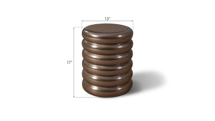 SwayLiving Ribbed Stool, Polished Bronze OTTOMANS, POUFS, + STOOLS