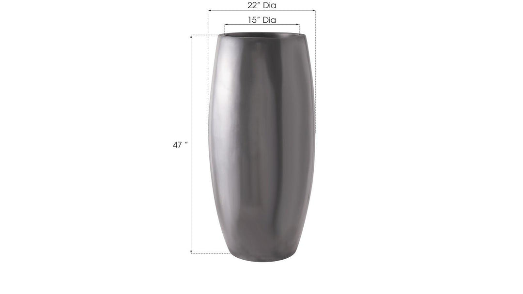 SwayLiving Elonga Planter, Polished Aluminum, LG PLANTERS
