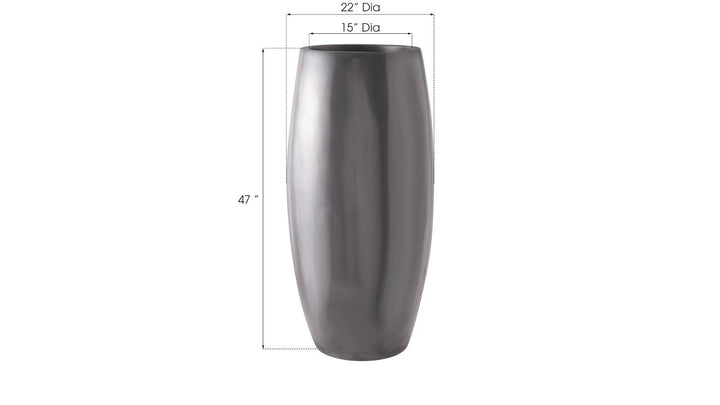 SwayLiving Elonga Planter, Polished Aluminum, LG PLANTERS