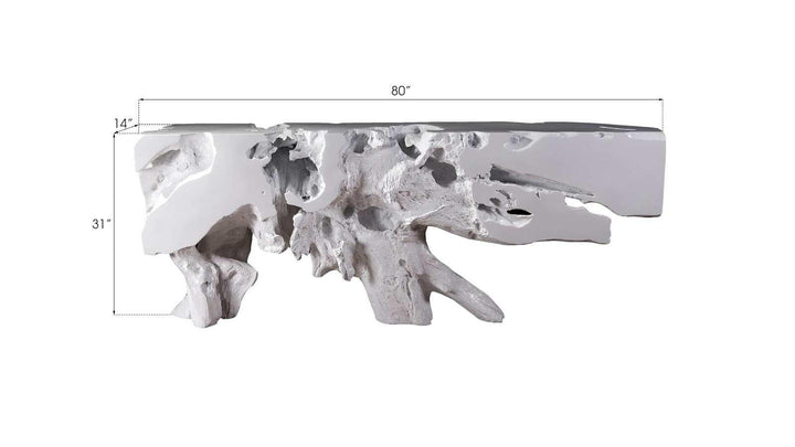 SwayLiving Freeform Console Table, Gel Coat White, LG CONSOLE TABLES