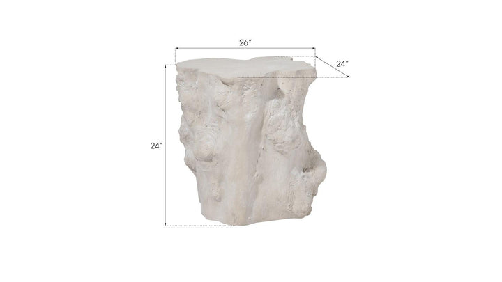 SwayLiving Log Side Table, Roman Stone ACCENT TABLES