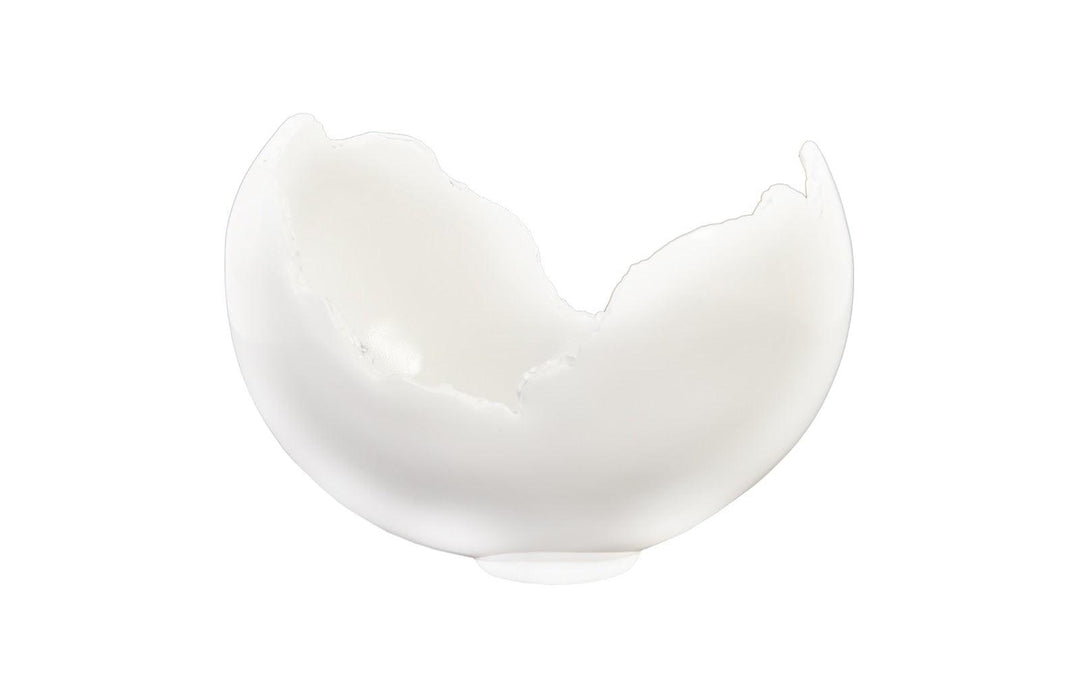 SwayLiving Burled Bowl, Glossy White DECORATIVE TRAYS, PLATES, + BOWLS