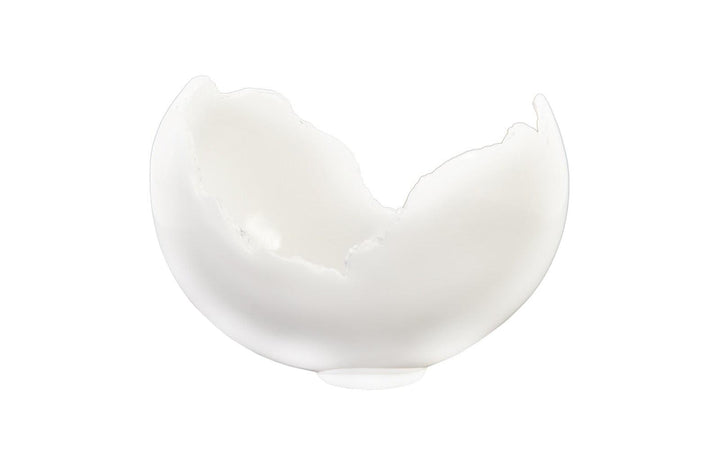 SwayLiving Burled Bowl, Glossy White DECORATIVE TRAYS, PLATES, + BOWLS