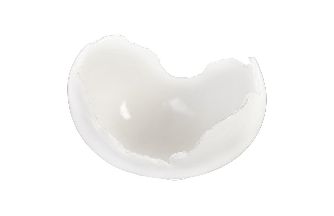 SwayLiving Burled Bowl, Glossy White DECORATIVE TRAYS, PLATES, + BOWLS