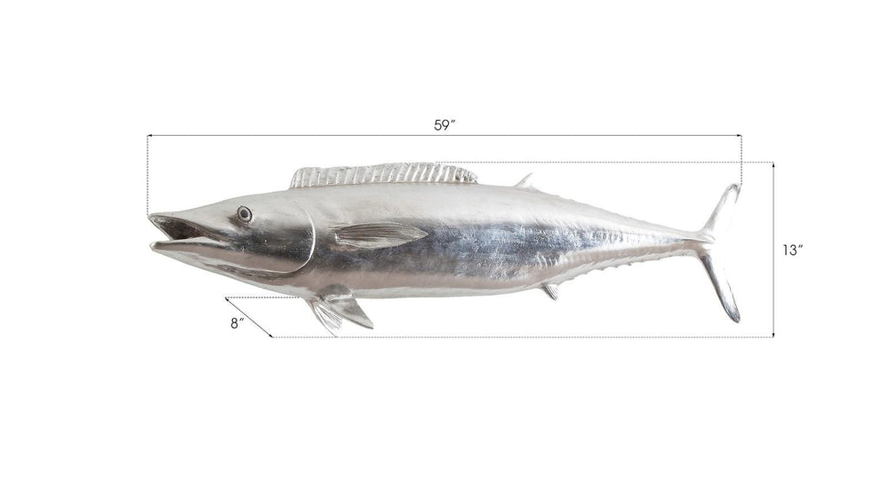 SwayLiving Wahoo Fish, Silver Leaf WALL ACCENTS