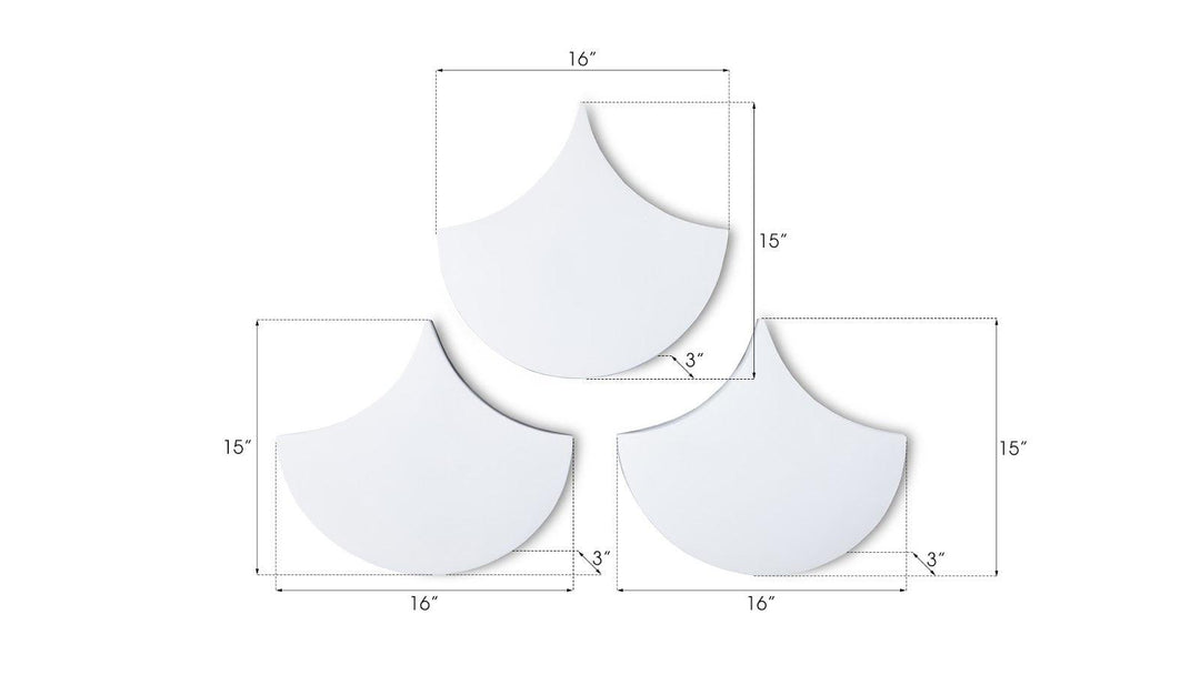SwayLiving Scales Wall Tiles, Glossy White, Set of 3 WALL ACCENTS