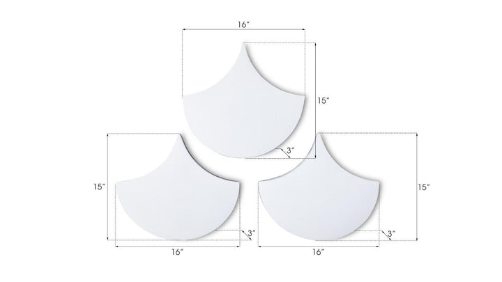 SwayLiving Scales Wall Tiles, Glossy White, Set of 3 WALL ACCENTS