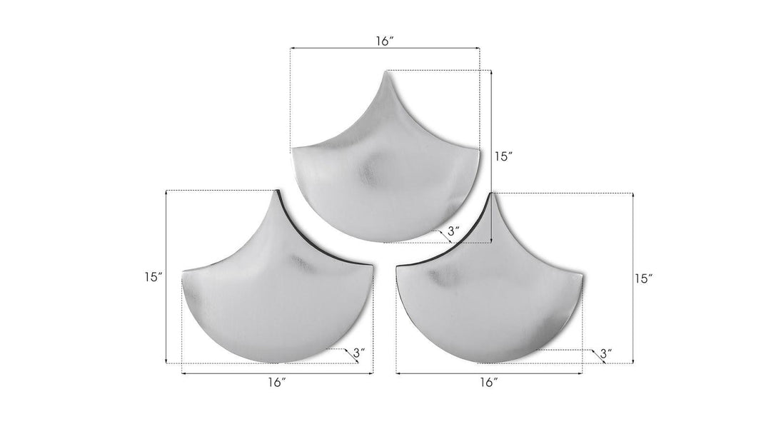 SwayLiving Scales Wall Tiles, Silver Leaf, Set of 3 WALL ACCENTS