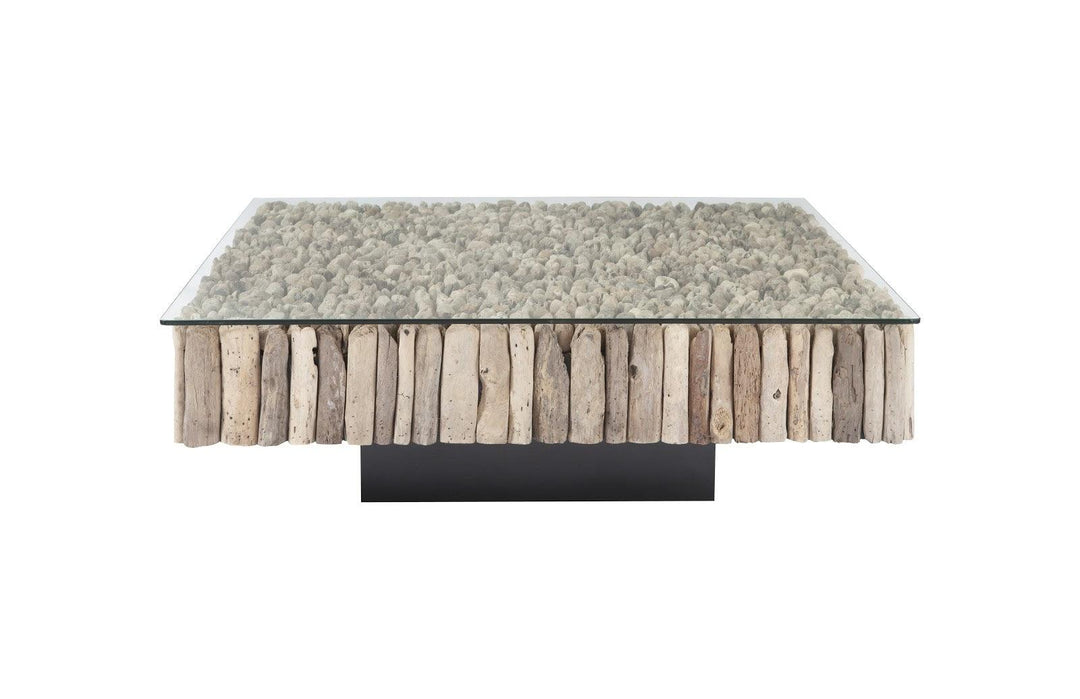 SwayLiving Manhattan Coffee Table, Square, with Glass COFFEE TABLES