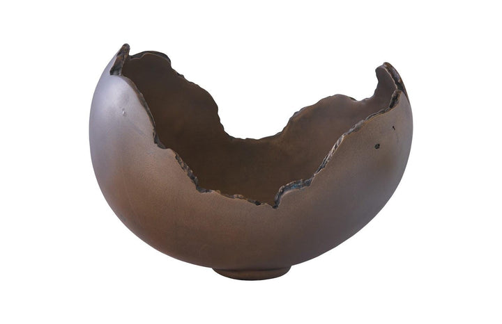 SwayLiving Burled Bowl, Resin, Bronze Finish DECORATIVE TRAYS, PLATES, + BOWLS