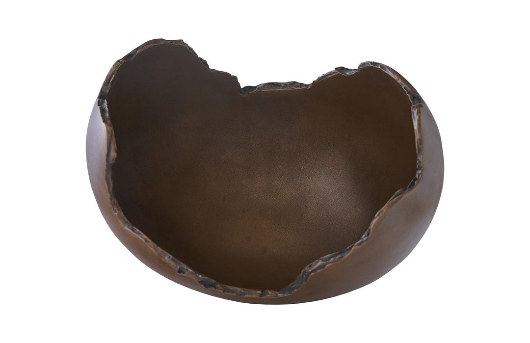 SwayLiving Burled Bowl, Resin, Bronze Finish DECORATIVE TRAYS, PLATES, + BOWLS